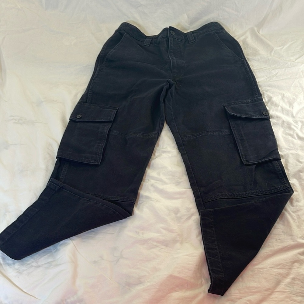 Aritzia TNA Black Denim Cargo Pants